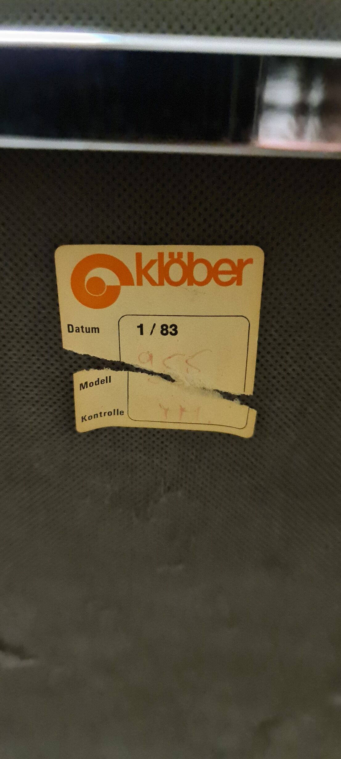 Vintage leather stacking chair by Klober Germany