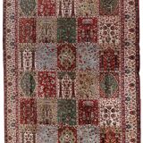 Tapis Vintage Indien Style Qum Fait Main en Laine – Années 1970 – 245 x 352