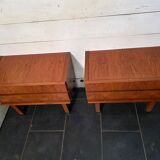 Pair of Scandinavian teak bedside tables from the 1960s.