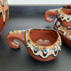 Vintage liqueur service in glazed terracotta