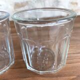 3 mismatched glass jam jars