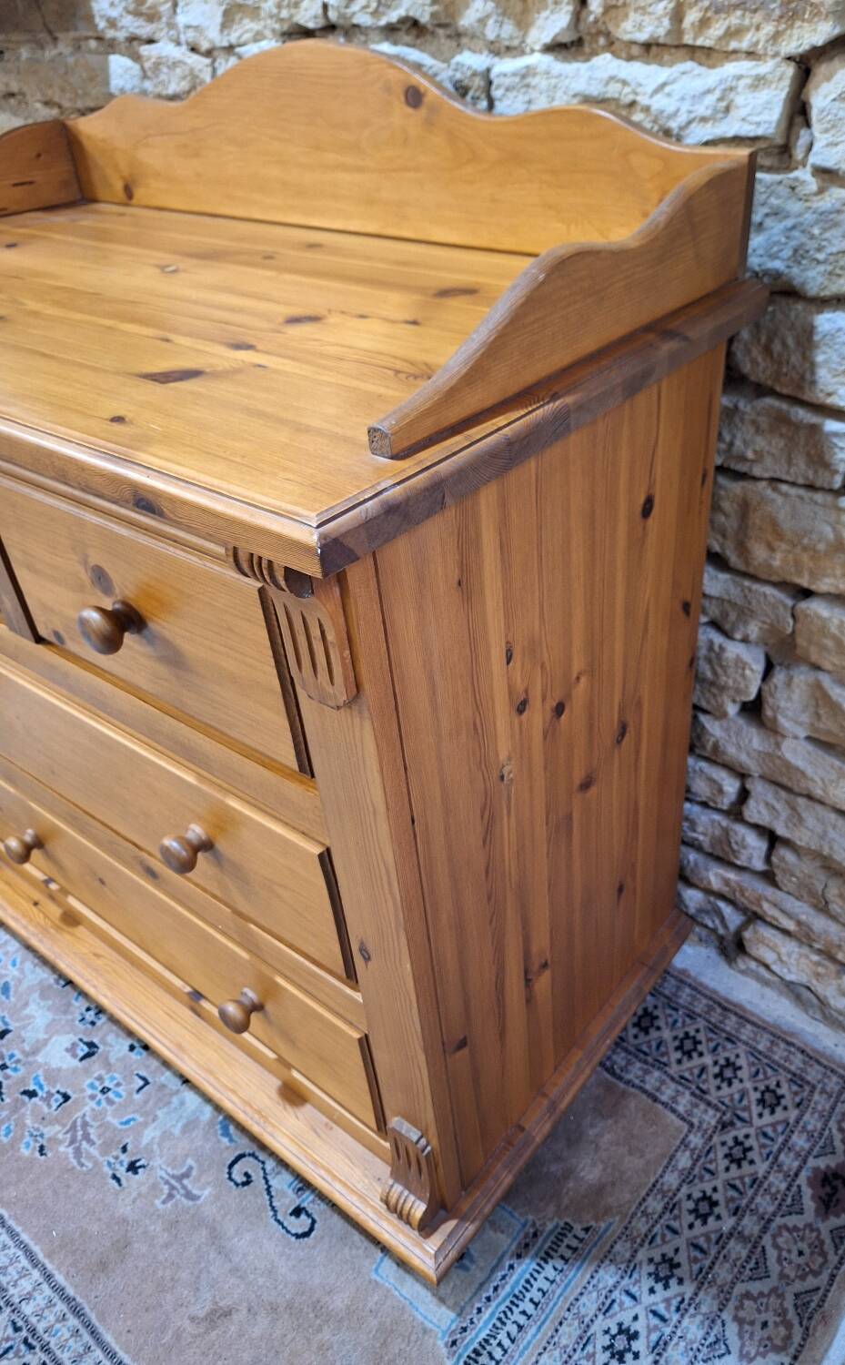 Solid pine chest of drawers