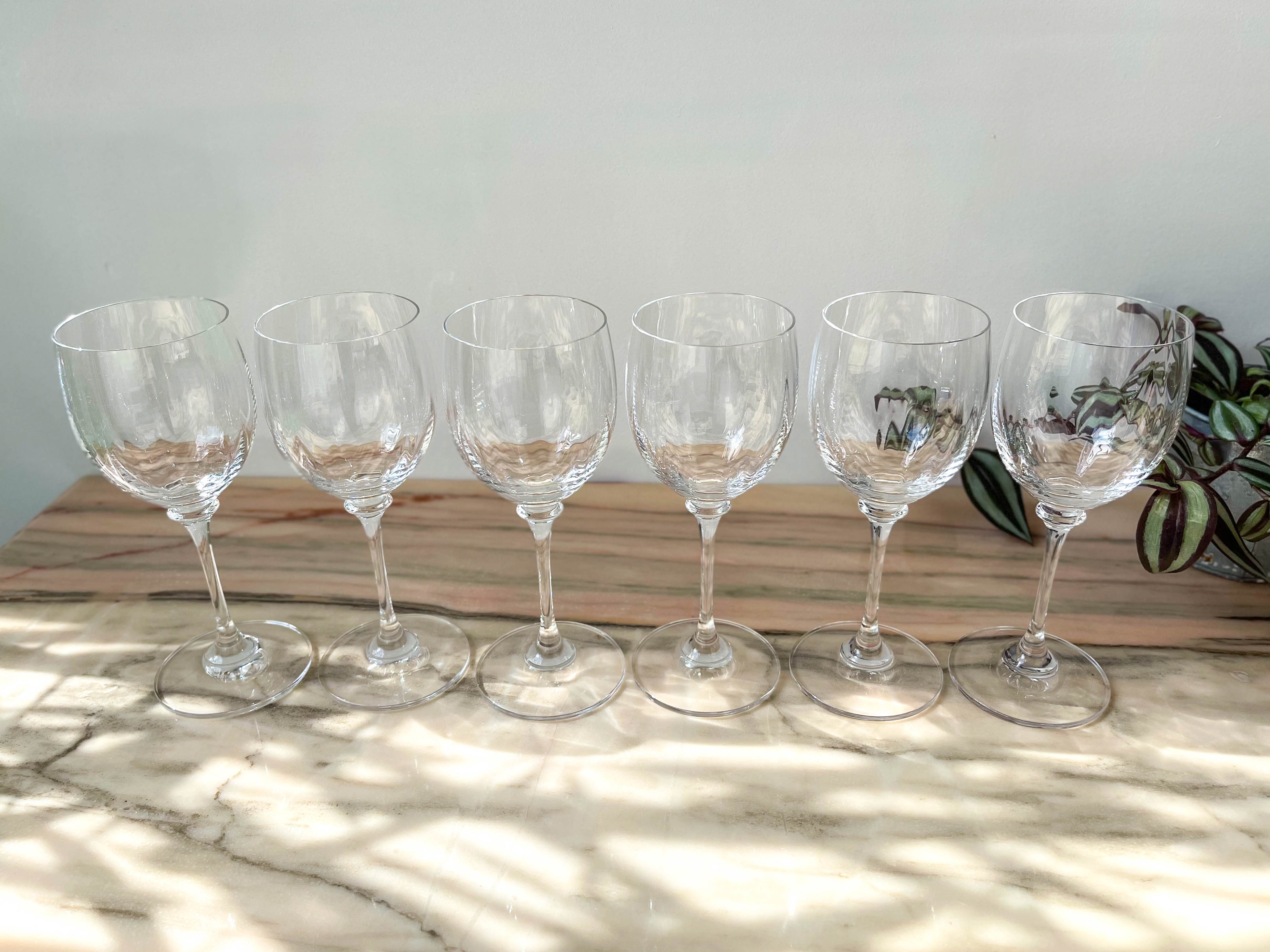 6 crystal red wine glasses Mikasa model Stephanie