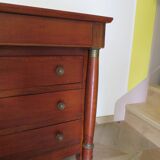 4-drawer chest of drawers - empire style - with detached columns - mahogany-bronze stain