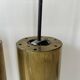 Set of 3 vintage pendant lights in solid brass, France 1960s