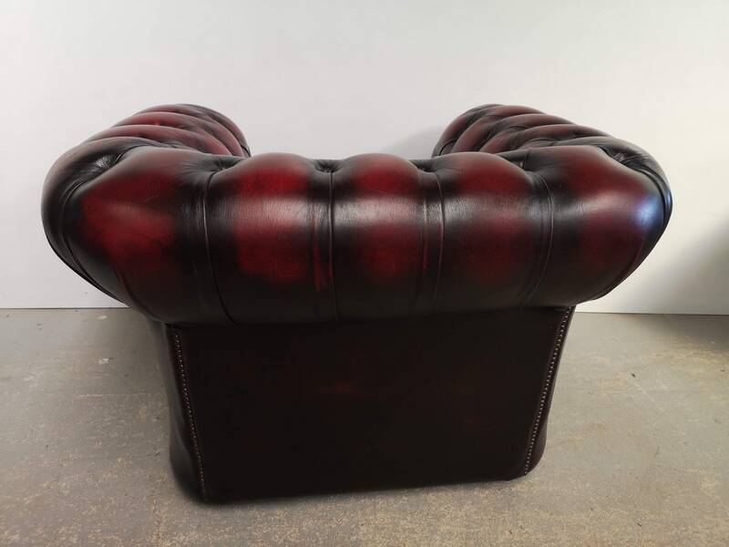 Chesterfield armchair burgundy leather