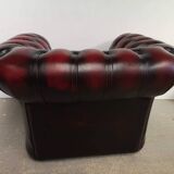 Chesterfield armchair burgundy leather