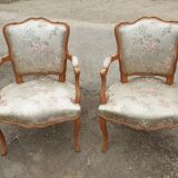 Paire de fauteuils cabriolet Louis XV
