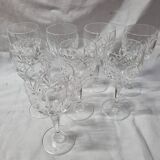 8 Bohemian crystal stemmed glasses