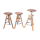 3 industrial stools in iron and wood