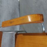 Fauteuil en bois et aluminium par Alpos, années 1970