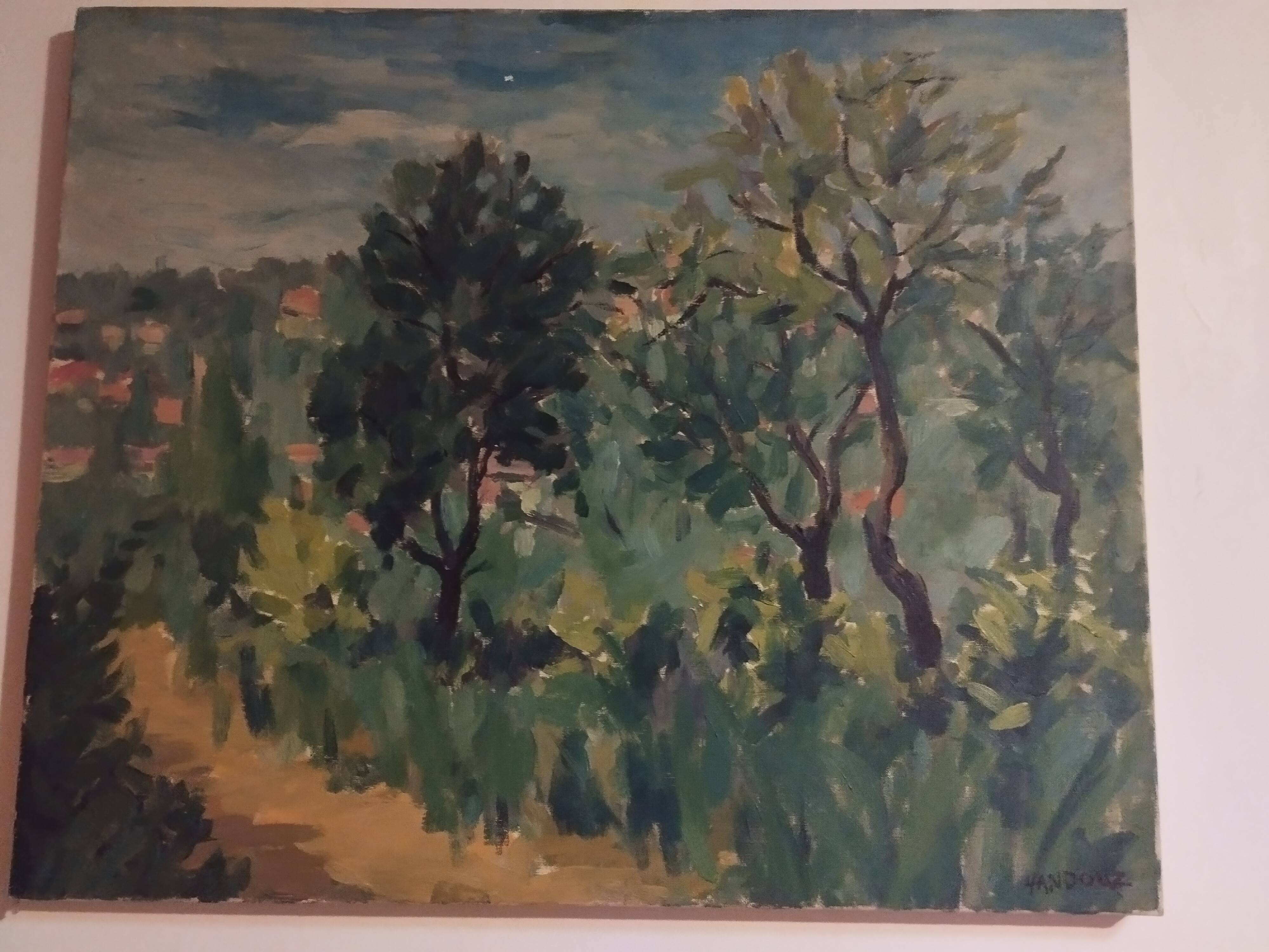 wooded landscape painting