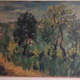 wooded landscape painting