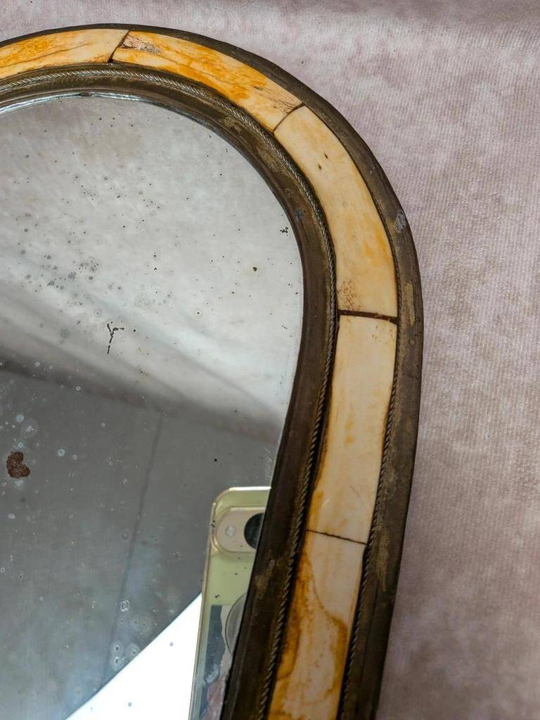 Ancient oriental brass mirror – arch shape