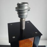 1970s elm magnifying glass table lamp