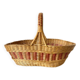 Two-tone woven wicker basket