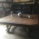 Oak coffee table on casters