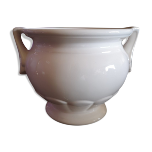 Pot cache pot en céramique blanche