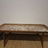 Marble and wood coffee table