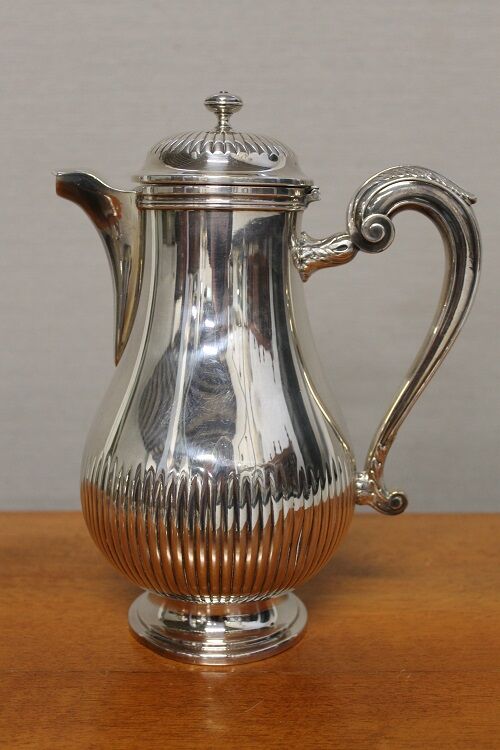 Silver metal coffee set - christofle - gallia collection