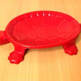 Turtle pocket emptier in enameled red cast iron by Castirone France
