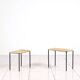 Tables empilables en métal / rotin par Carl Auböck