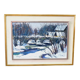 Gideon isaksson (1911-1980), scandinavian modern landscape, 1960s, oil on panel, framed