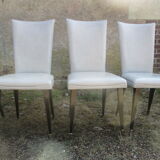 Suite of 6 dining chairs 50'S s imitation gray leather