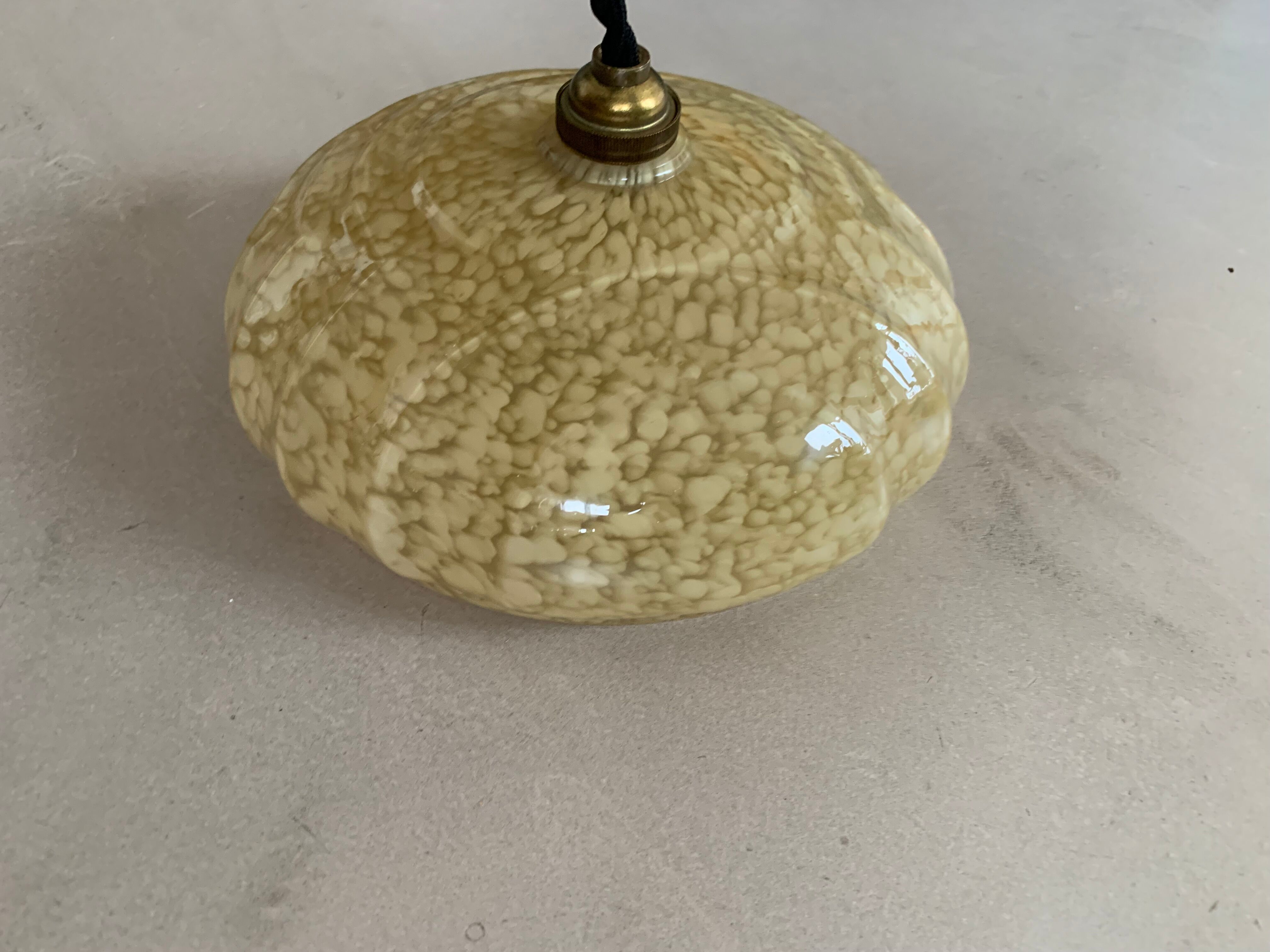 Clichy glass pendant lamp from the 1930s