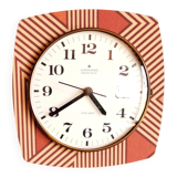 Silent rectangular vintage wall pendulum clock "Copper pink junghans"