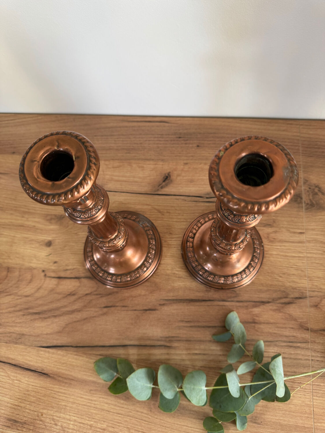 Vintage copper candlesticks