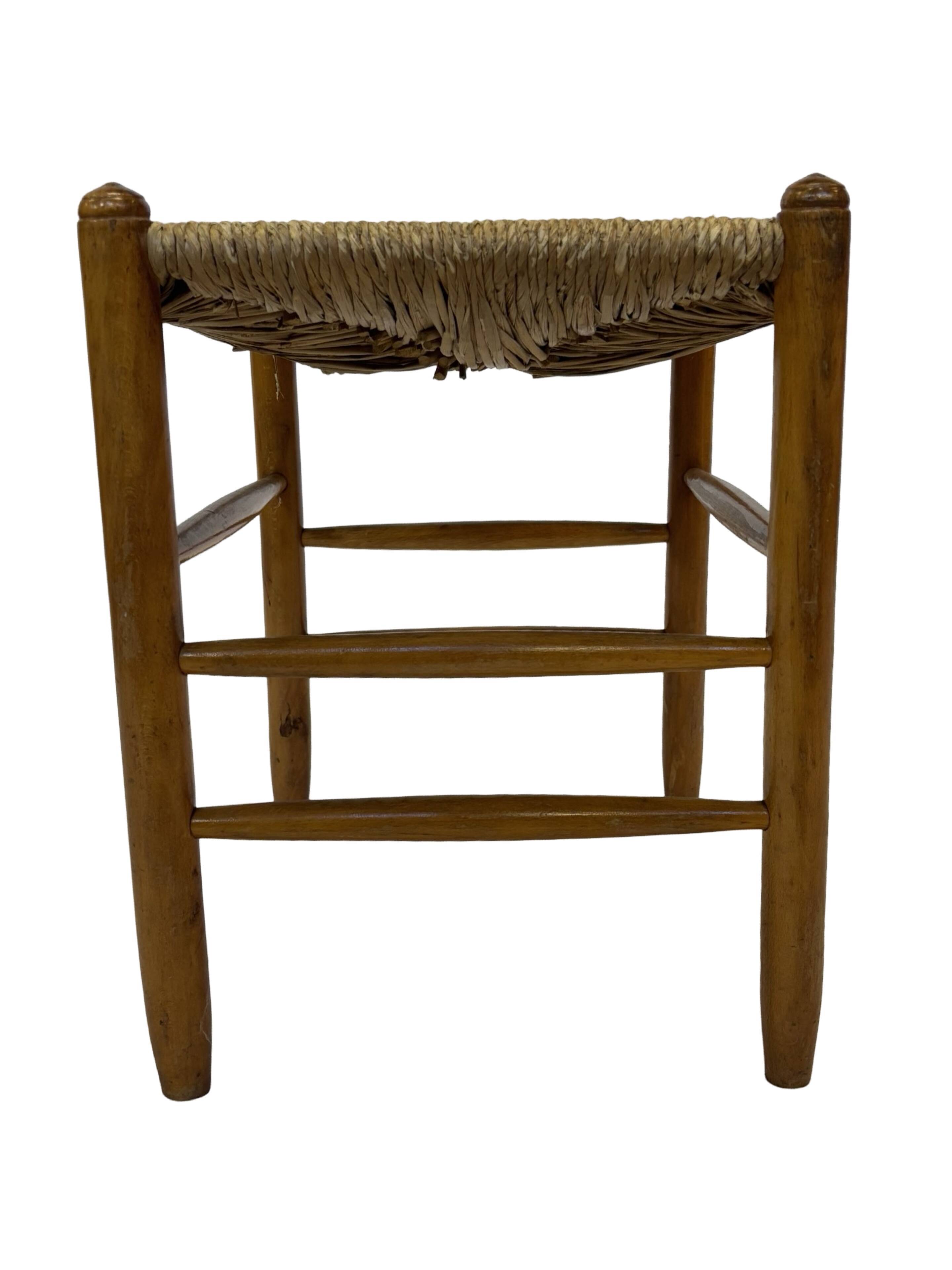 Vintage Stool Danish Papercord Rope Stool Mid Century Ottoman