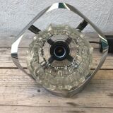 Vintage 70s molded glass hanging lamp