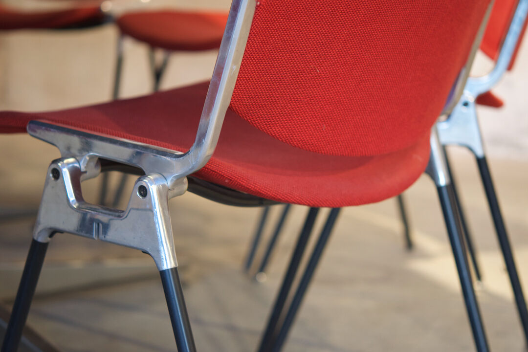 Set of ten Piretti chairs for Castelli publishing house
