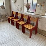 4 vintage Plywood chairs 80s
