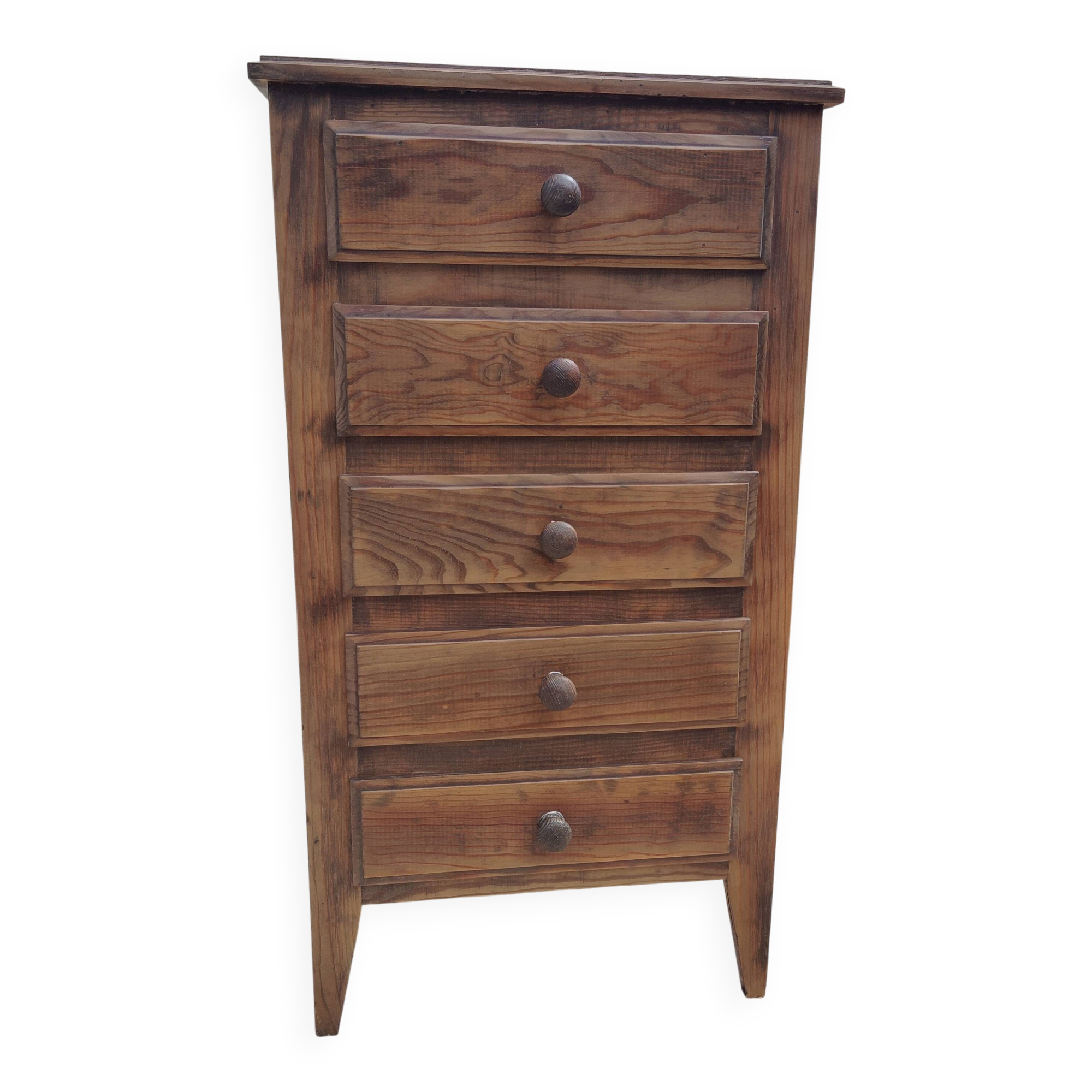 Commode/chest of drawers with tapered legs