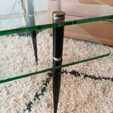 Vintage glass/brass coffee table 60