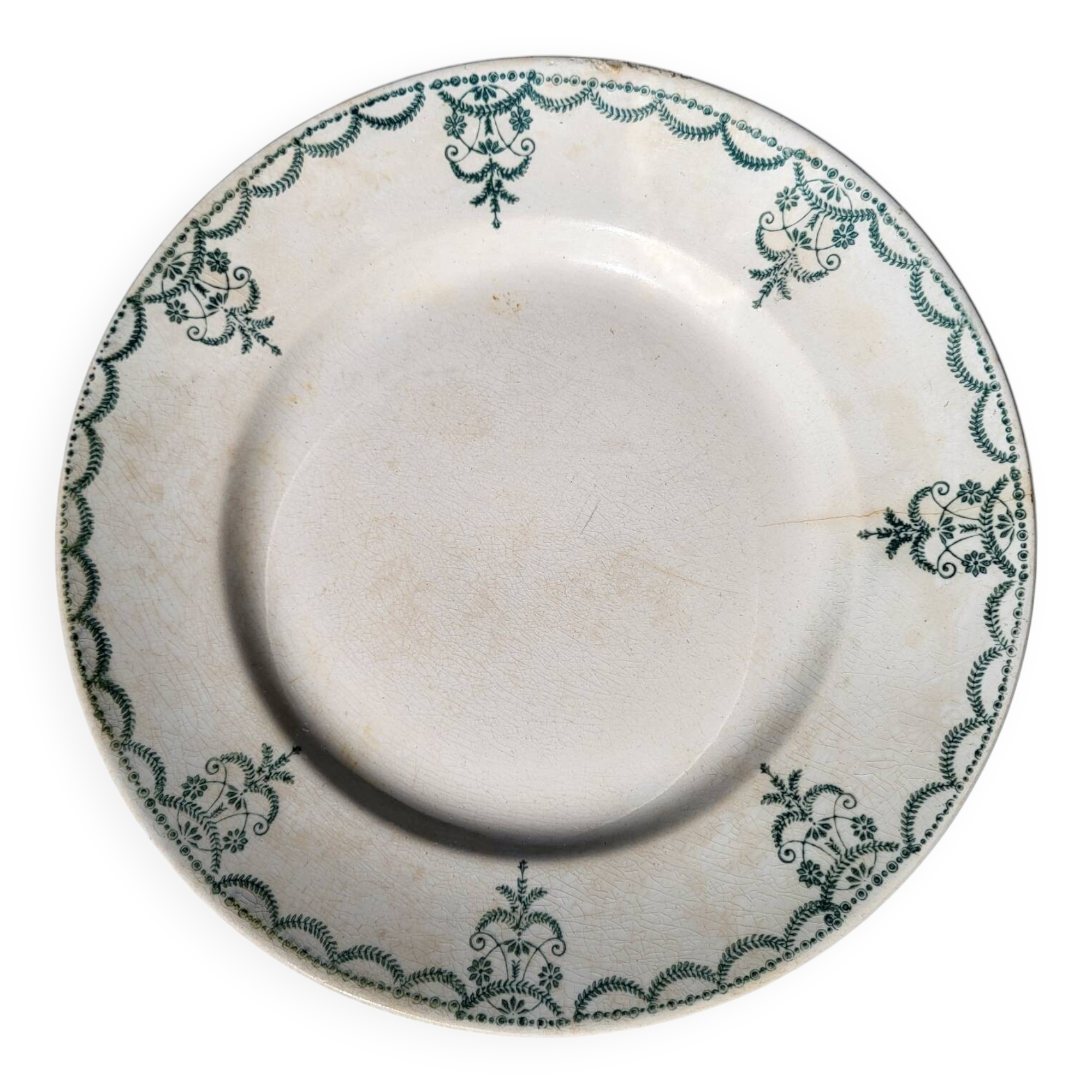 Assiette Terre de Fer guirlande florale