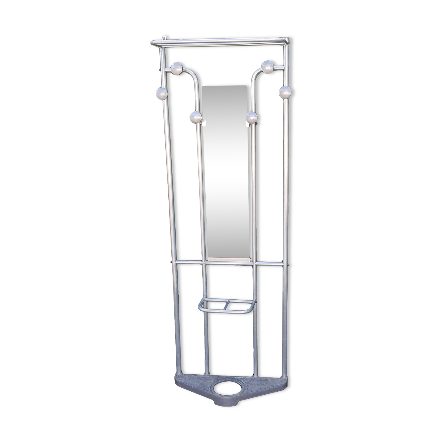 Cloakroom with aluminum coats