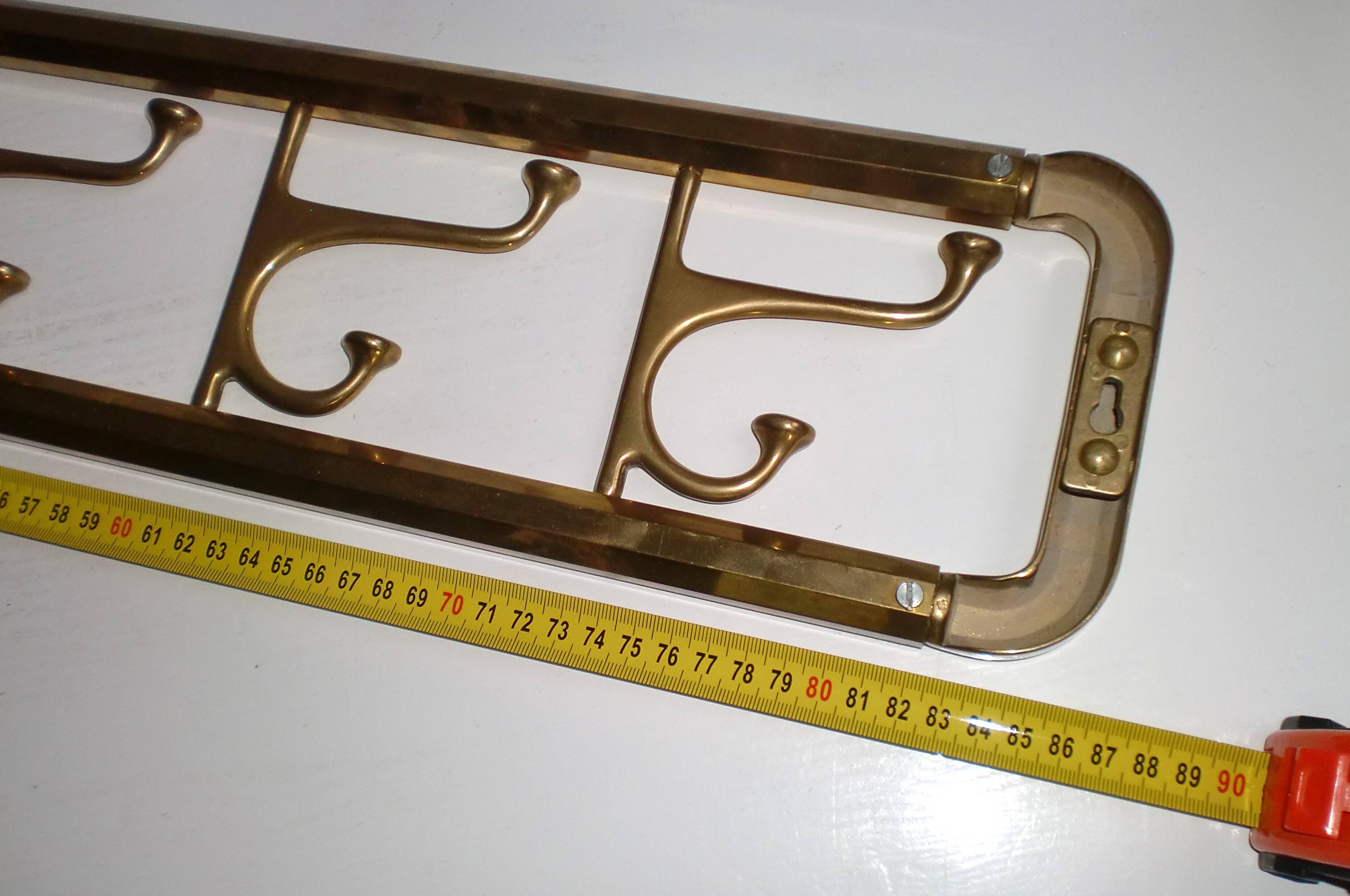 Art-Deco brass Coat Rack & one Hanger, France, 1940s