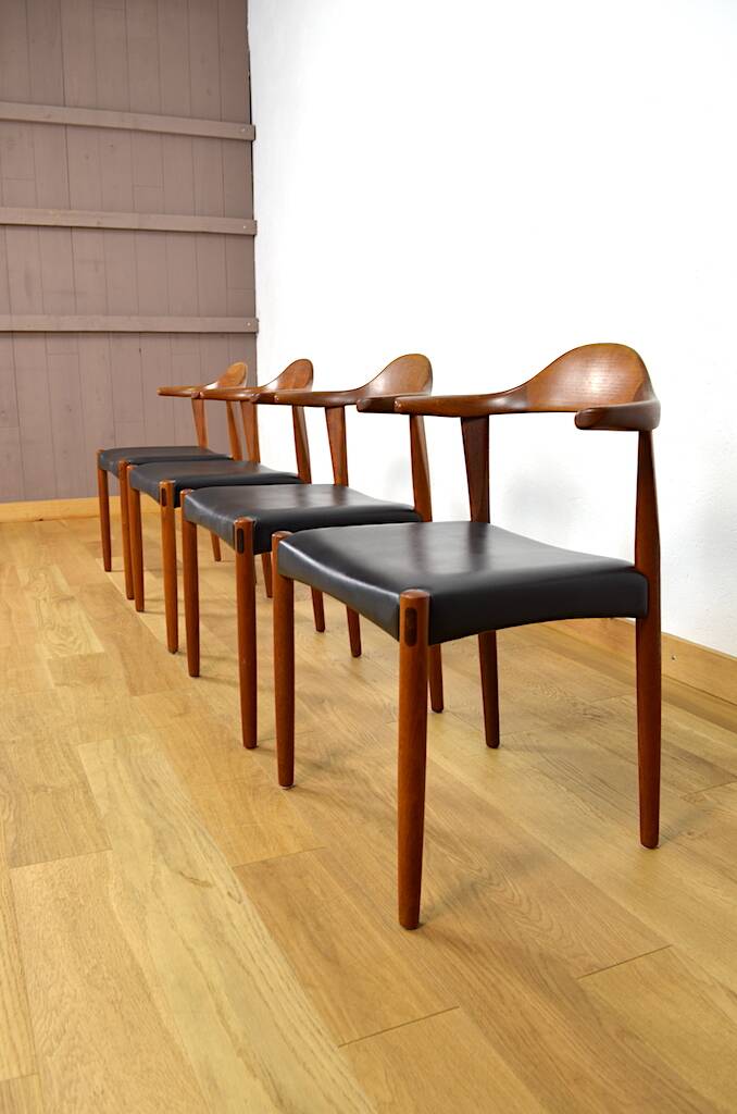 4 chaises danoises en teck par Jacob Hermann pour Randers Mobelfabrik