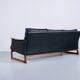 Scandinavian 3-seater sofa in leather and rosewood from the 60s