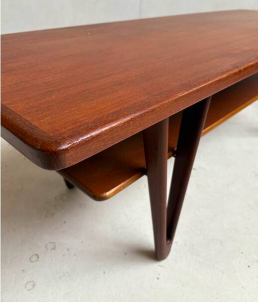 Large vintage Scandinavian teak coffee table by Kurt Østervig - 1950s
