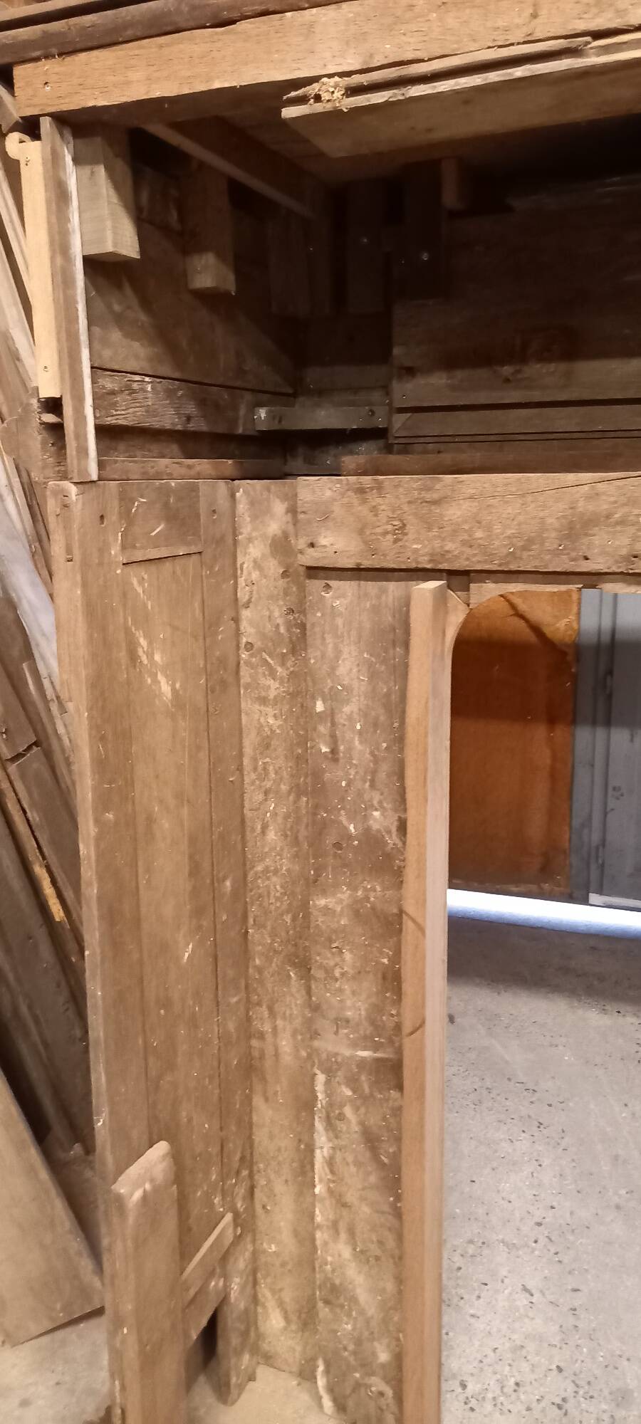 19th-century oak castle fireplace