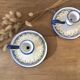 Pair of ceramic cellar rat candle holders