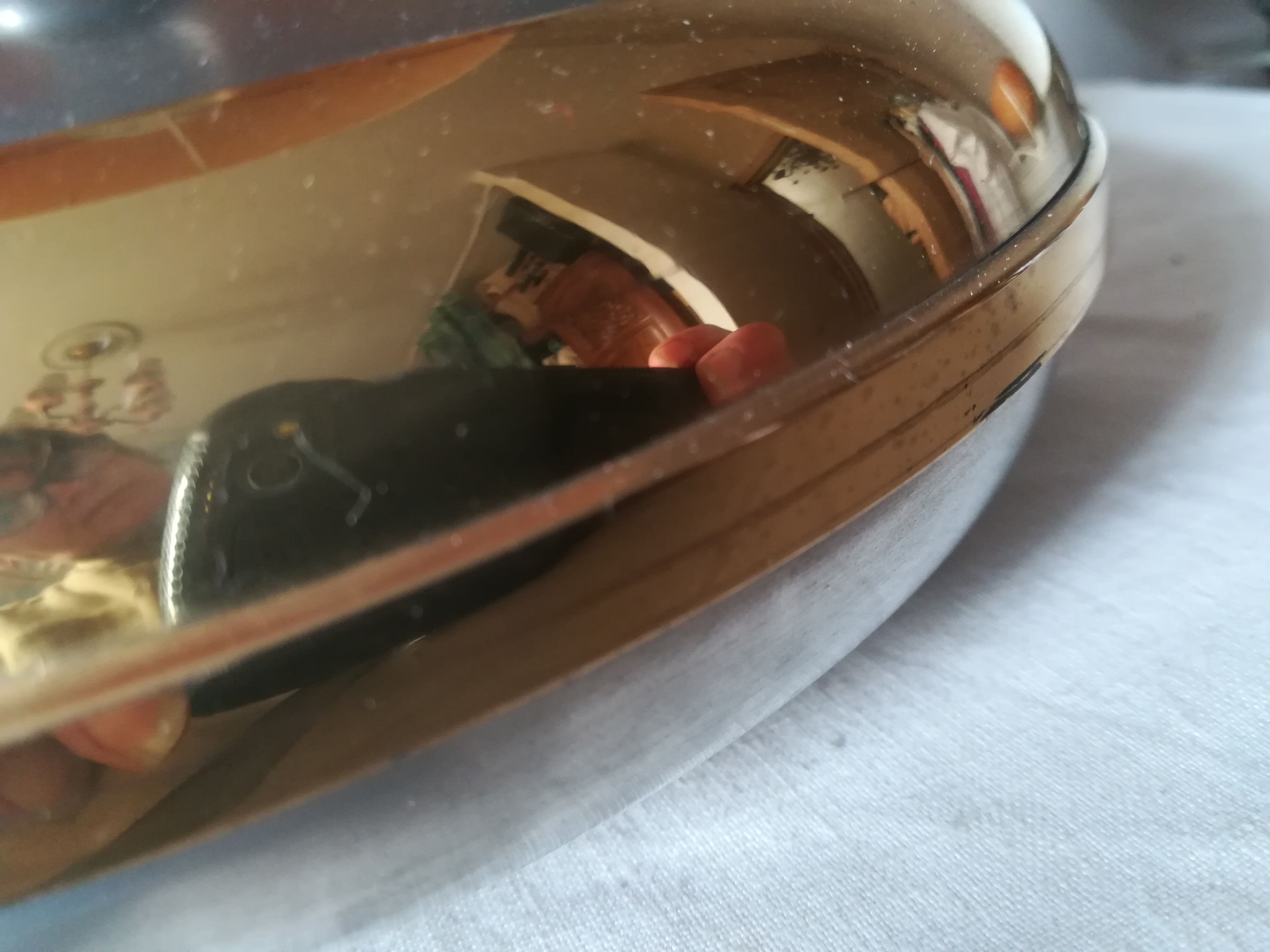 Satin metal and brass lamp