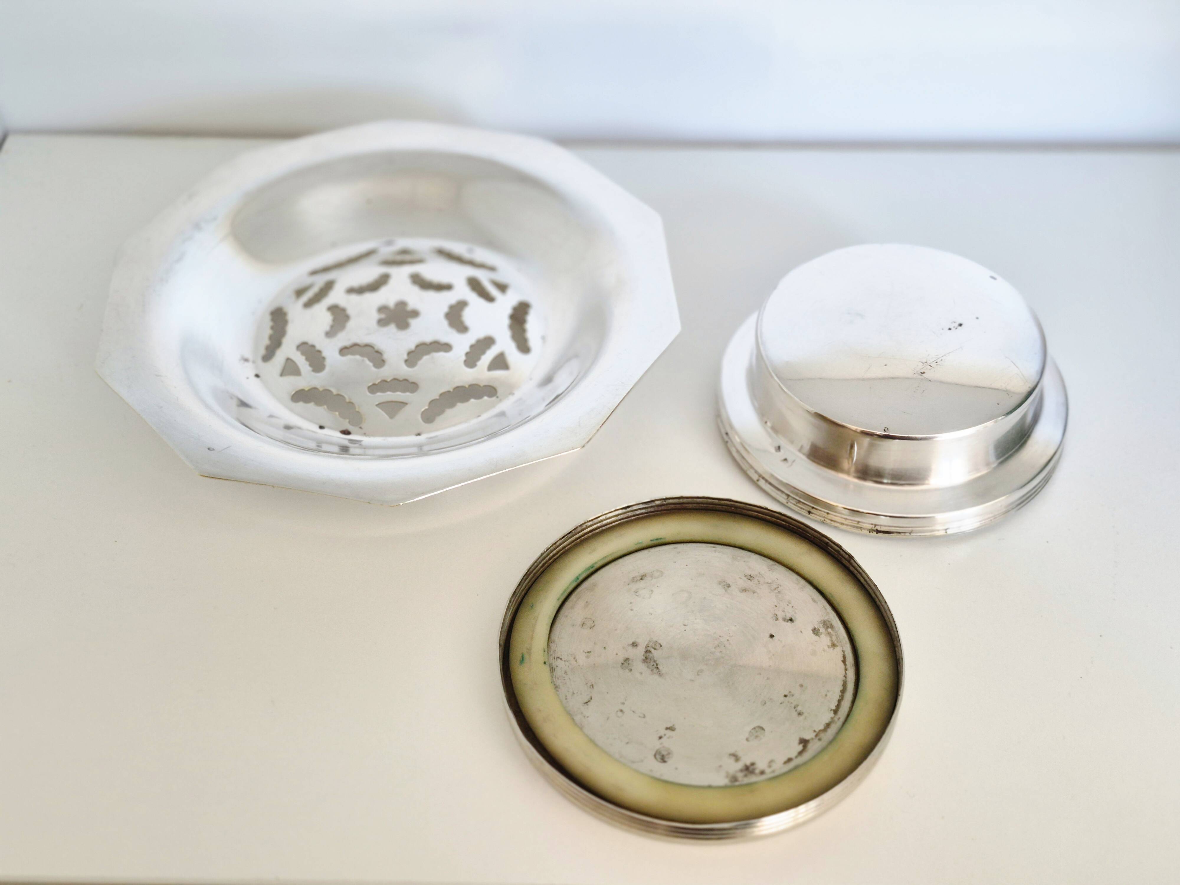 Antique butter dish Coquillor-Glace in silver-plated metal