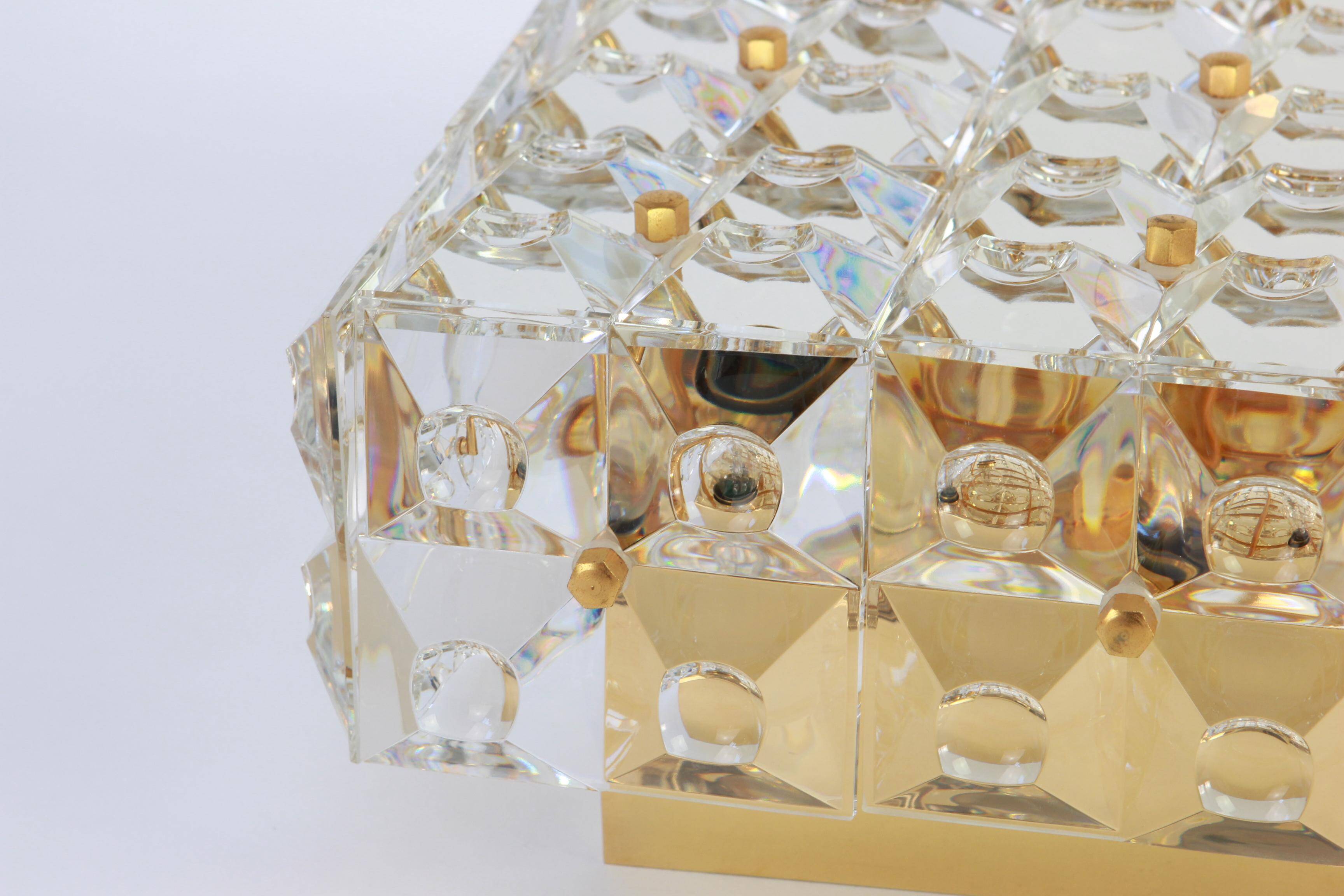 Large crystal faceted ceiling light by Kinkeldey, Germany, 1970s.