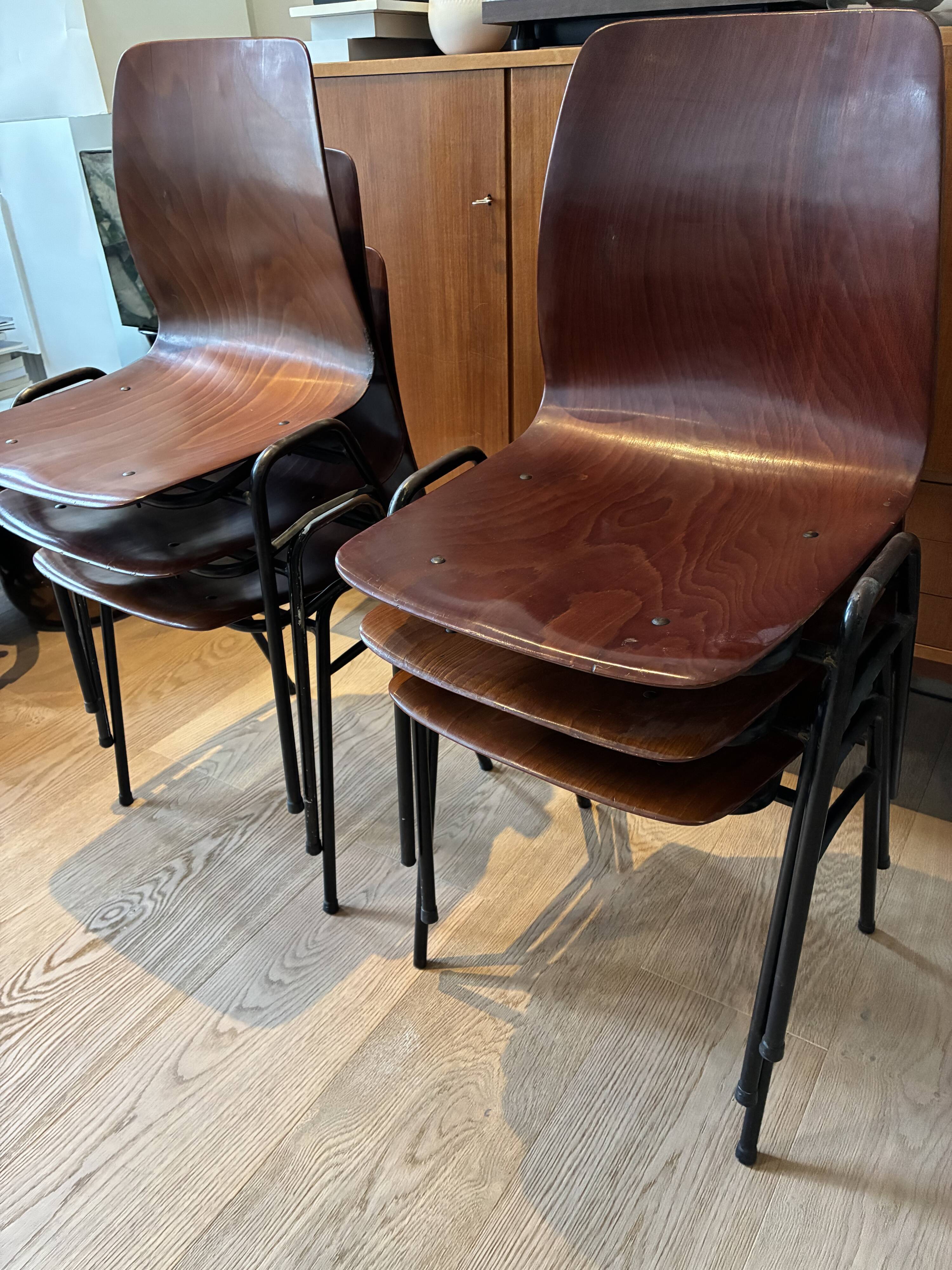 Lot de 6 chaises Pagholz vintage
