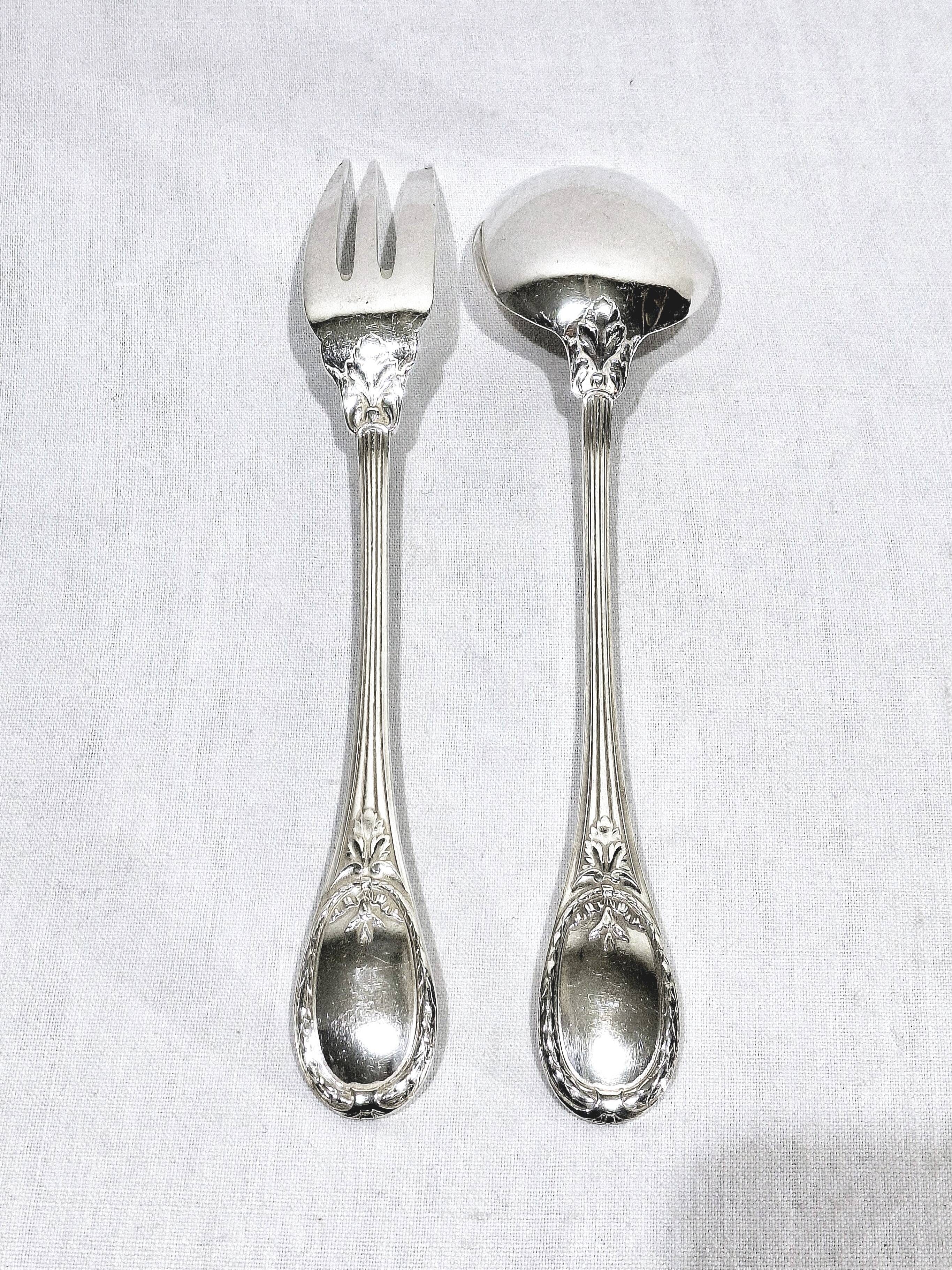 Christofle Cutlery Set - Trianon Model - 155 Pieces, Silver-Plated Metal
